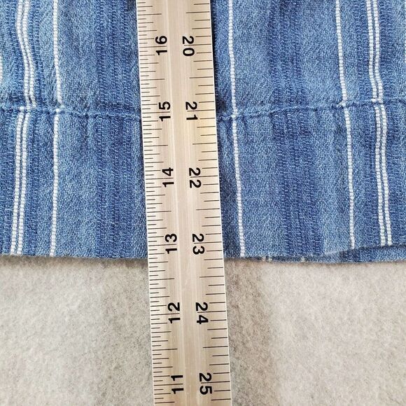 Tommy Hilfiger Shirt Womens Medium Blue Striped Sleeveless V Neck Cotton Top - Picture 2 of 6